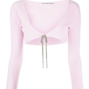 Alexander Wang cropped crystal-tie cardigan
